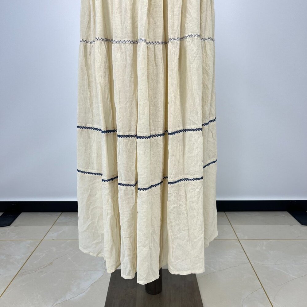 $385 NWOT See by Chloé Off-White Embroidered Maxi Skirt Size 38/L Pull-On - Picture 4 of 13